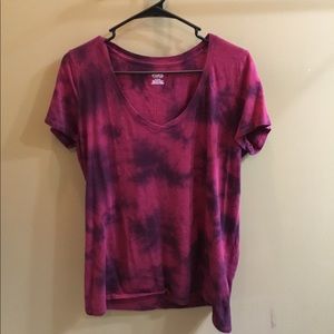 Black and burgundy tie dye shirt
